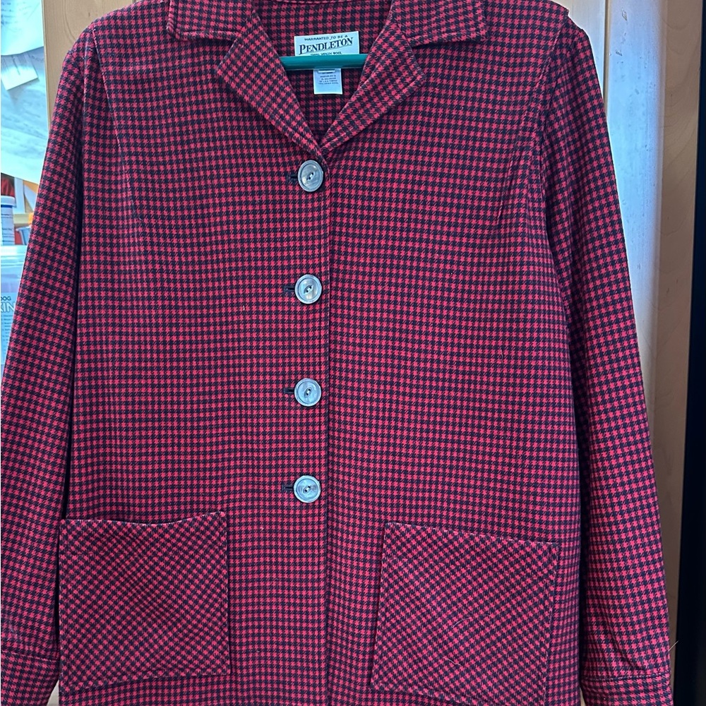 Pendleton Red and Black Plaid Coat